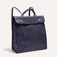 Goyard Saint Leger Backpack In Goyardine Canvas Navy Blue