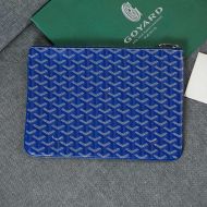 Goyard Senat Pouch In Goyardine Canvas Blue