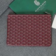 Goyard Senat Pouch In Goyardine Canvas Burgundy