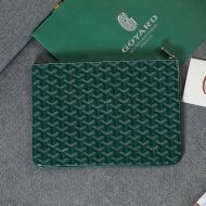 Goyard Senat Pouch In Goyardine Canvas Green