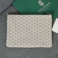 Goyard Senat Pouch In Goyardine Canvas Light Grey