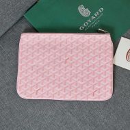 Goyard Senat Pouch In Goyardine Canvas Pink