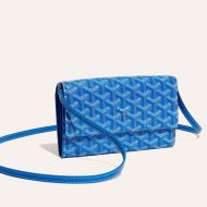 Goyard Varenne Continental Wallet In Goyardine Canvas Blue