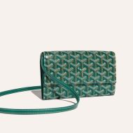 Goyard Varenne Continental Wallet In Goyardine Canvas Green