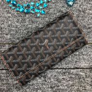 Goyard Varenne Long Wallet In Goyardine Canvas Brown