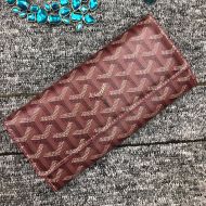 Goyard Varenne Long Wallet In Goyardine Canvas Burgundy