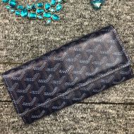 Goyard Varenne Long Wallet In Goyardine Canvas Navy Blue