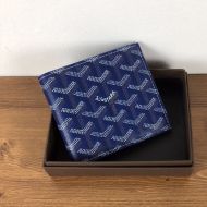 Goyard Victoire Bifold Wallet In Goyardine Canvas Navy Blue