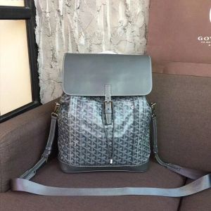 Goyard Alpin MM Backpack In Goyardine Canvas Grey