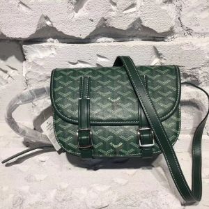 Goyard Belvedere PM Messenger In Goyardine Canvas Green