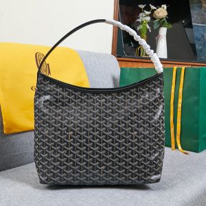 Goyard Boheme Hobo Bag In Goyardine Canvas Black/Brown