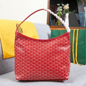 Goyard Boheme Hobo Bag In Goyardine Canvas Red