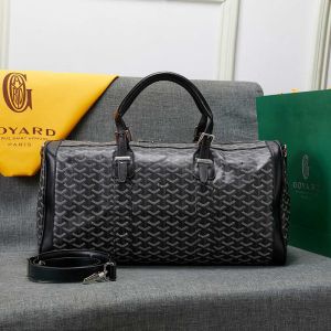 Goyard Boston 50 Bag In Goyardine Canvas Black