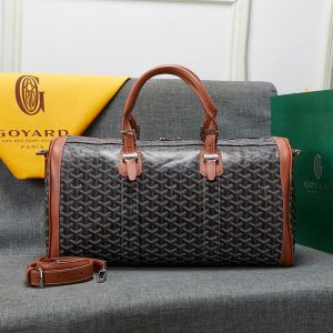 Goyard Boston 50 Bag In Goyardine Canvas Brown