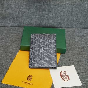 Goyard Grenelle Passport Cover In Goyardine Canvas Grey