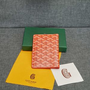 Goyard Grenelle Passport Cover In Goyardine Canvas Orange