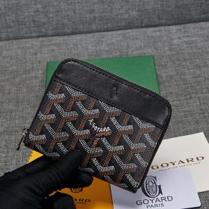 Goyard Matignon PM Wallet In Goyardine Canvas Black/Brown