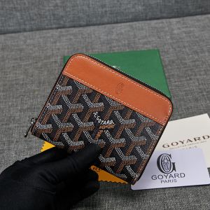 Goyard Matignon PM Wallet In Goyardine Canvas Brown