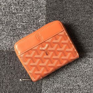 Goyard Matignon PM Wallet In Goyardine Canvas Orange