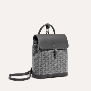 Goyard Mini Alpin Backpack In Goyardine Canvas Grey