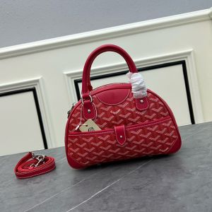 Goyard Mini Saint Jeanne PM Bowler Bag In Goyardine Canvas Red