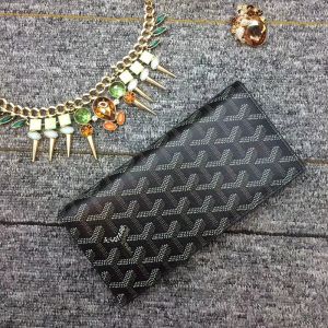 Goyard Richelieu Long Wallet In Goyardine Canvas Black