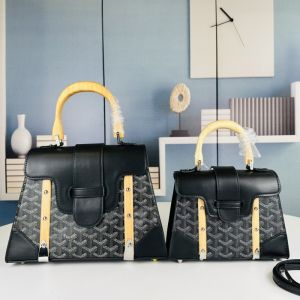 Goyard Saigon Structure Bag In Goyardine Canvas Black