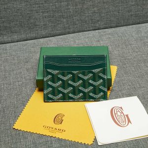 Goyard Saint-Sulpice Card Wallet In Goyardine Canvas Green