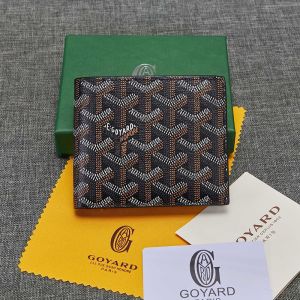 Goyard Victoire Wallet In Goyardine Canvas Black/Brown