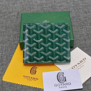 Goyard Victoire Wallet In Goyardine Canvas Green