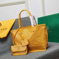 Goyard Anjou Reversible Tote In Goyardine Calfskin Yellow