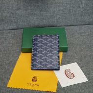 Goyard Grenelle Passport Cover In Goyardine Canvas Navy Blue