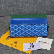 Goyard Matignon GM Wallet In Goyardine Canvas Blue