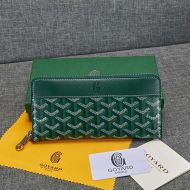 Goyard Matignon GM Wallet In Goyardine Canvas Green