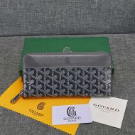 Goyard Matignon GM Wallet In Goyardine Canvas Grey