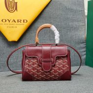 Goyard Mini Saigon Souple Bag In Goyardine Canvas Burgundy