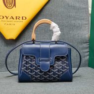 Goyard Mini Saigon Souple Bag In Goyardine Canvas Navy Blue