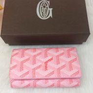 Goyard Saint-Michel Key Ring In Goyardine Canvas Pink