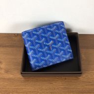 Goyard Victoire Bifold Wallet In Goyardine Canvas Blue